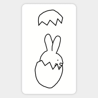 Cute Bunny popping out of Easter Egg Magnet